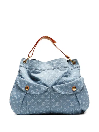 Pre-owned Louis Vuitton 2011 Daily Gm Denim Shoulder Bag In Blue