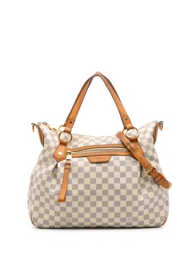 Pre-owned Louis Vuitton 2011 Damier Azur Evora Mm Satchel In White