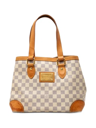 Pre-owned Louis Vuitton 2011 Damier Azur Hampstead Pm Tote Bag In White