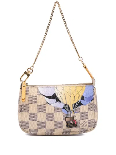 Pre-owned Louis Vuitton 2011 Damier Azur Illustre Mini Pochette Accessoires Handbag In Multi