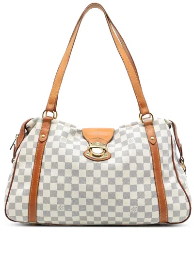 Pre-owned Louis Vuitton 2011 Damier Azur Stresa Gm Tote Bag In White