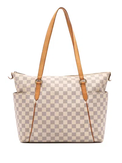 Pre-owned Louis Vuitton 2011 Damier Azur Totally Mm Tote Bag In White