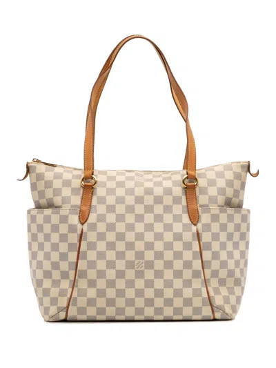 Pre-owned Louis Vuitton 2011 Damier Azur Totally Mm Tote Bag In White