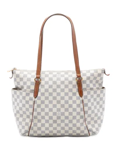 Pre-owned Louis Vuitton 2011 Damier Azur Totally Mm Tote Bag In White