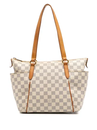 Pre-owned Louis Vuitton 2011 Damier Azur Totally Pm Tote Bag In White