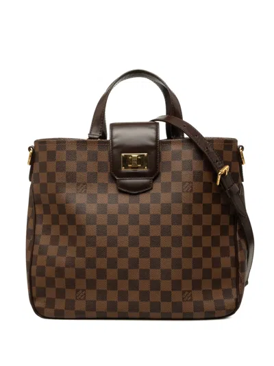 Pre-owned Louis Vuitton 2011 Damier Ebene Cabas Rosebery Satchel In Brown
