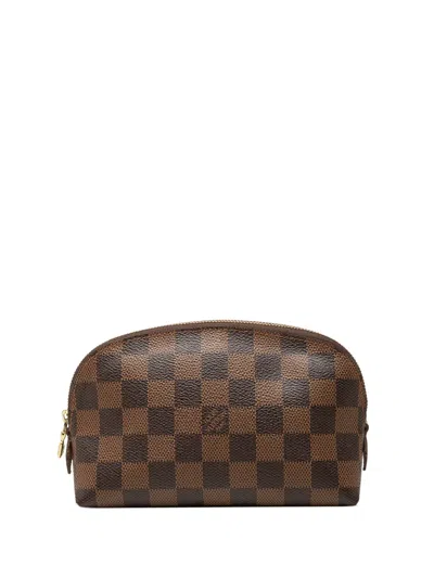 Pre-owned Louis Vuitton 2011 Damier Ebene Cosmetic Pm Pouch In Brown