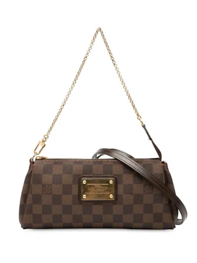 Pre-owned Louis Vuitton 2011 Damier Ebene Eva Satchel In Brown