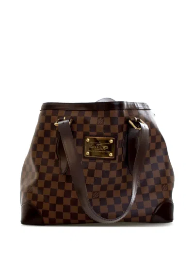Pre-owned Louis Vuitton 2011 Damier Ebene Hampstead Mm Tote Bag In Brown