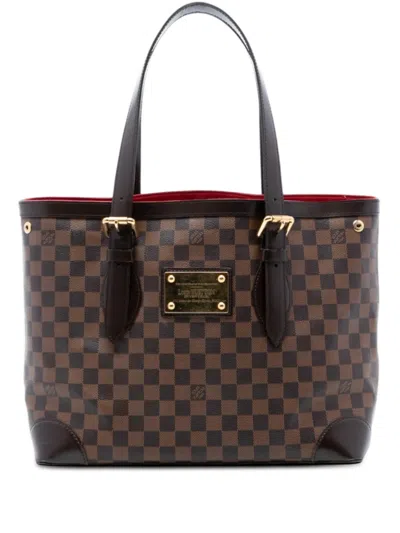 Pre-owned Louis Vuitton 2011 Damier Ebene Hampstead Mm Tote Bag In Brown