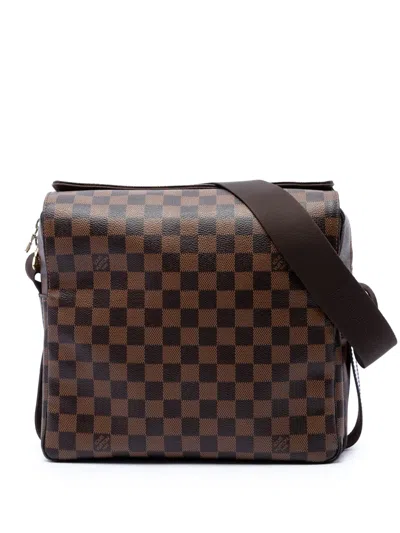 Pre-owned Louis Vuitton 2011 Damier Ebene Naviglio Crossbody Bag In Brown