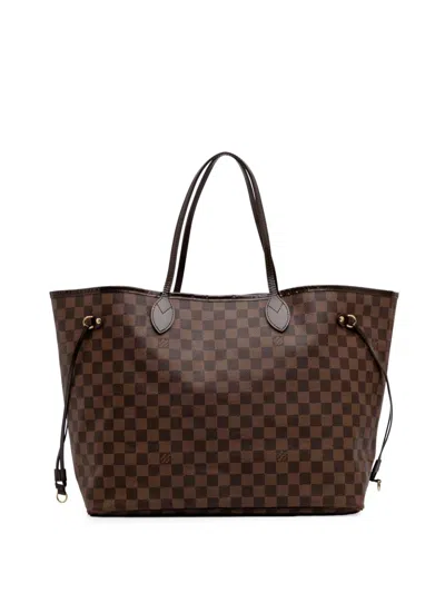 Pre-owned Louis Vuitton 2011 Damier Ebene Neverfull Gm Tote Bag In Brown