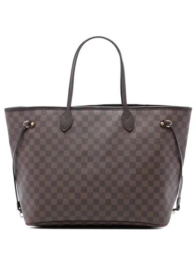 Pre-owned Louis Vuitton 2011 Damier Ebene Neverfull Gm Tote Bag In Brown