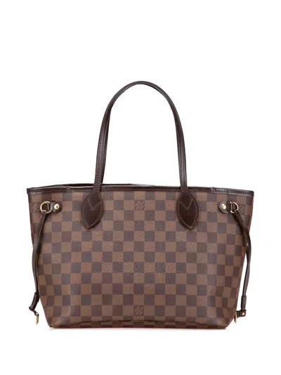 Pre-owned Louis Vuitton 2011 Damier Ebene Neverfull Pm Tote Bag In Brown