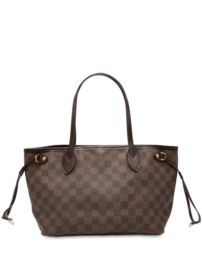 Pre-owned Louis Vuitton 2011 Damier Ebene Neverfull Pm Tote Bag In Brown