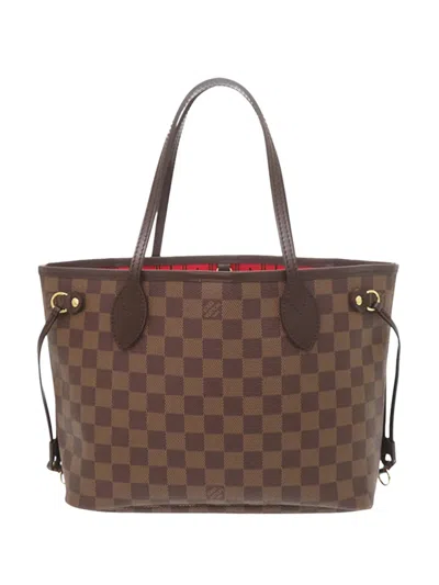 Pre-owned Louis Vuitton 2011 Damier Ebene Neverfull Pm Tote Bag In Brown