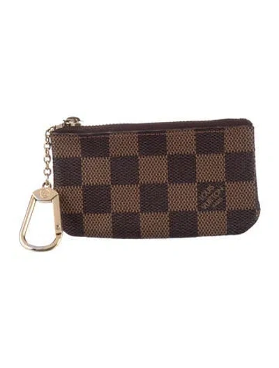 Pre-owned Louis Vuitton 2011 Damier Ebene Pattern Wallet In Brown