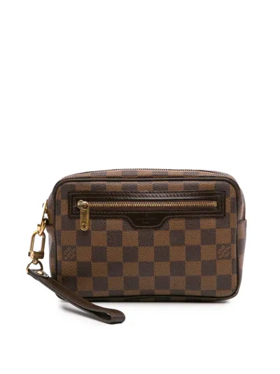 Pre-owned Louis Vuitton 2011 Damier Ebene Pochette Billets Macao Clutch Bag