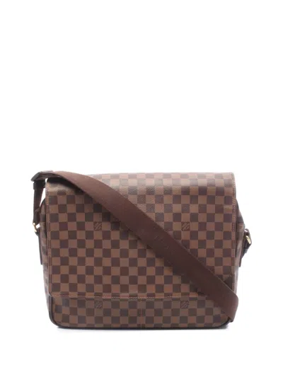 Pre-owned Louis Vuitton 2011 Damier Ebene Shelton Gm Crossbody Bag In Brown