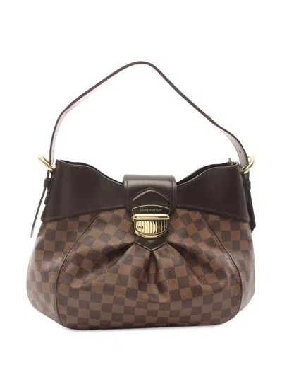 Pre-owned Louis Vuitton 2011 Damier Ebene Sistina Mm Shoulder Bag In Brown
