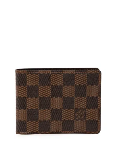 Pre-owned Louis Vuitton 2011 Damier Ebene Slender Wallet Small Wallets In Brown