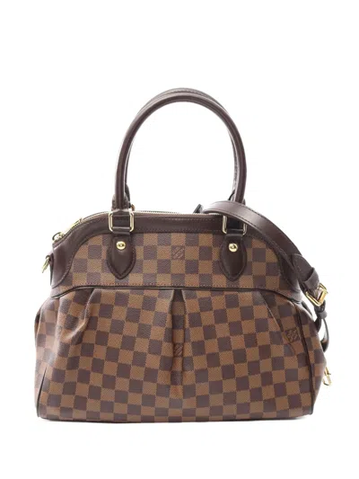 Pre-owned Louis Vuitton 2011 Damier Ebene Trevi Pm Satchel In Brown