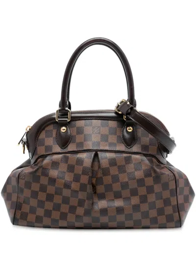 Pre-owned Louis Vuitton 2011 Damier Ebene Trevi Pm Satchel In Brown