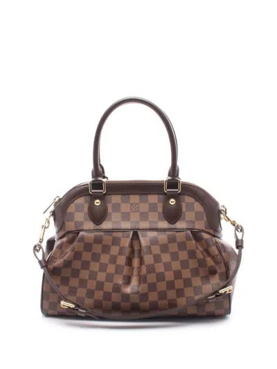 Pre-owned Louis Vuitton 2011 Damier Ebene Trevi Pm Satchel In Brown