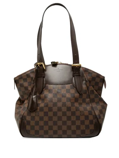 Pre-owned Louis Vuitton 2011 Damier Ebene Verona Mm Shoulder Bag In Brown