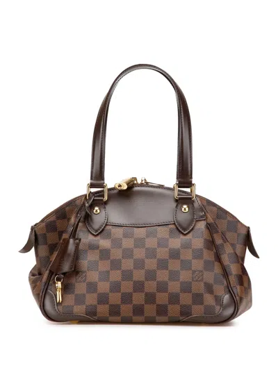 Pre-owned Louis Vuitton 2011 Damier Ebene Verona Pm Handbag In Brown