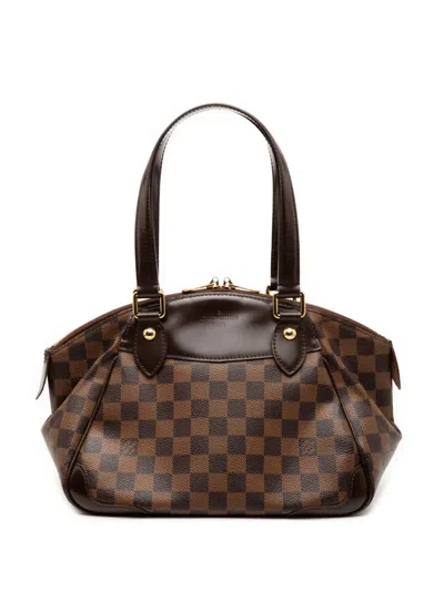 Pre-owned Louis Vuitton 2011 Damier Ebene Verona Pm Satchel In Brown