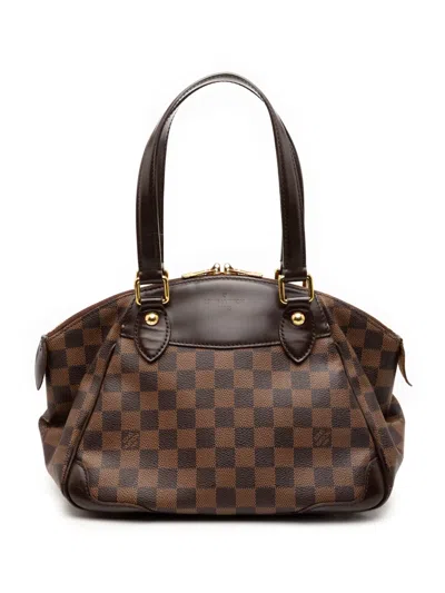 Pre-owned Louis Vuitton 2011 Damier Ebene Verona Pm Satchel In Brown