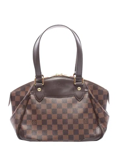 Pre-owned Louis Vuitton 2011 Damier Ebene Verona Pm Satchel In Brown
