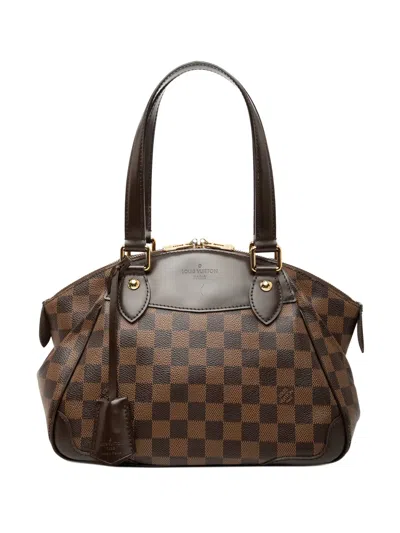 Pre-owned Louis Vuitton 2011 Damier Ebene Verona Pm Satchel In Brown
