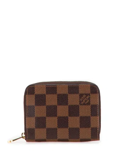 Pre-owned Louis Vuitton 2011 Damier Ebene Zippy Purse Coin Pouch In Brown