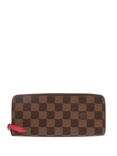 Pre-owned Louis Vuitton 2011 Damier Ebene Zippy Wallet Long Wallets In Brown