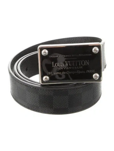 Pre-owned Louis Vuitton 2011 Damier Graphite Pattern Belt Kit In Multi