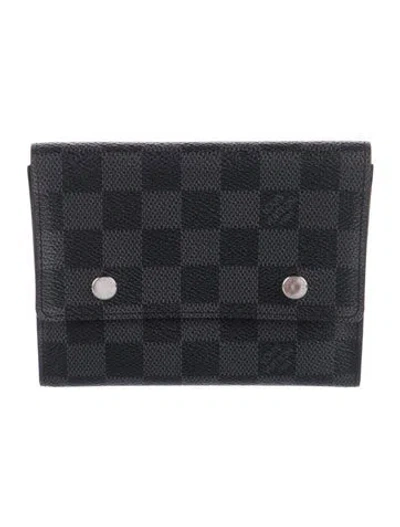 Pre-owned Louis Vuitton 2011 Damier Graphite Pattern Modulable Compact Wallet In Black