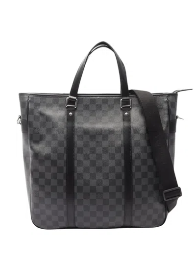 Pre-owned Louis Vuitton 2011 Damier Graphite Tadao Satchel In Black