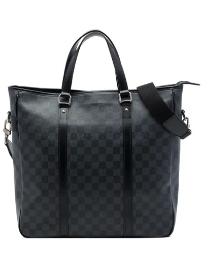 Pre-owned Louis Vuitton 2011 Damier Graphite Tadao Satchel In Black