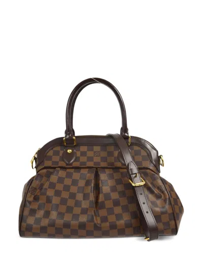 Pre-owned Louis Vuitton 2011 Damier Trevi Pm Two-way Bag In Brown