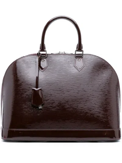 Pre-owned Louis Vuitton 2011 Electric Epi Alma Gm Handbag In Red