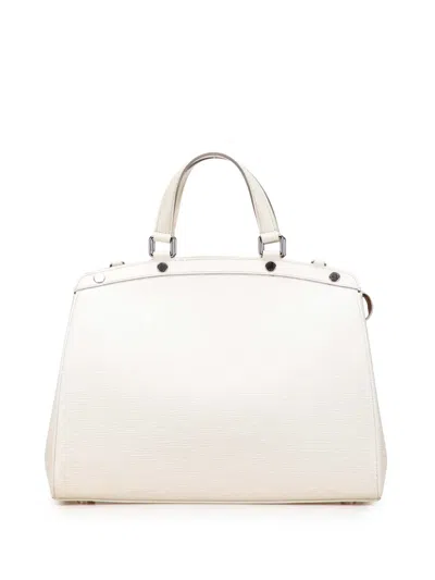 Pre-owned Louis Vuitton 2011 Epi Brea Mm Satchel In White