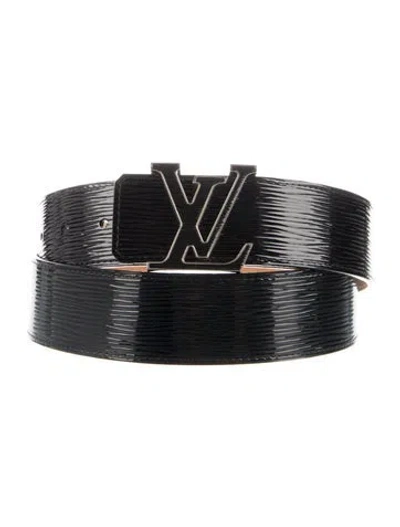 Pre-owned Louis Vuitton 2011 Epi Electric Lv Initiales 40mm Belt In Black