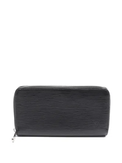 Pre-owned Louis Vuitton 2011 Epi Electric Textured Zip Wallet In Black
