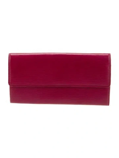 Pre-owned Louis Vuitton 2011 Epi Leather Sarah Wallet In Burgundy