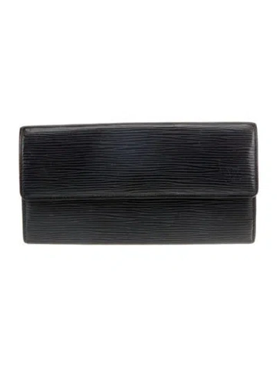 Pre-owned Louis Vuitton 2011 Epi Leather Trésor Wallet In Black