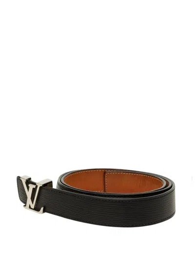 Pre-owned Louis Vuitton 2011 Epi Lv Initiales Belt In Black