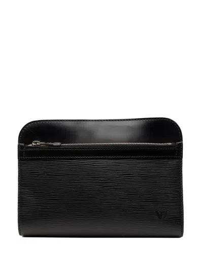 Pre-owned Louis Vuitton 2011 Epi Pochette Hoche Clutch Bag In Black