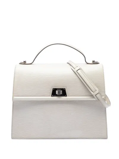 Pre-owned Louis Vuitton 2011 Epi Sevigne Gm Satchel In White